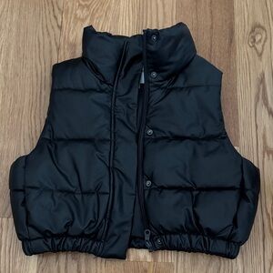 Aerie Black Luxe Puffer Vest